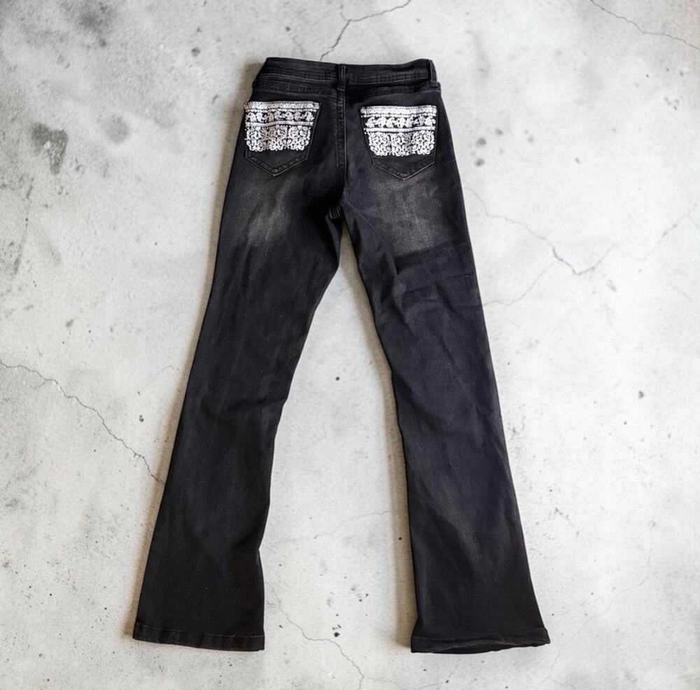 Harper & Ivy Bootcut Jeans S Western Y2K Rhinestone Embellished Glam Rock Grunge